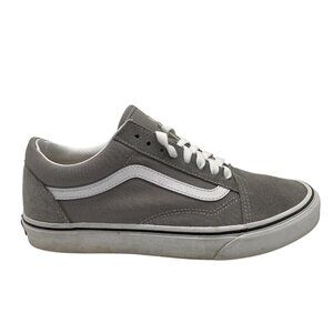 Vans Old Skool Shoes Womens Sz 9 Gray‎ White Low Top Skate Suede Canvas Iconic